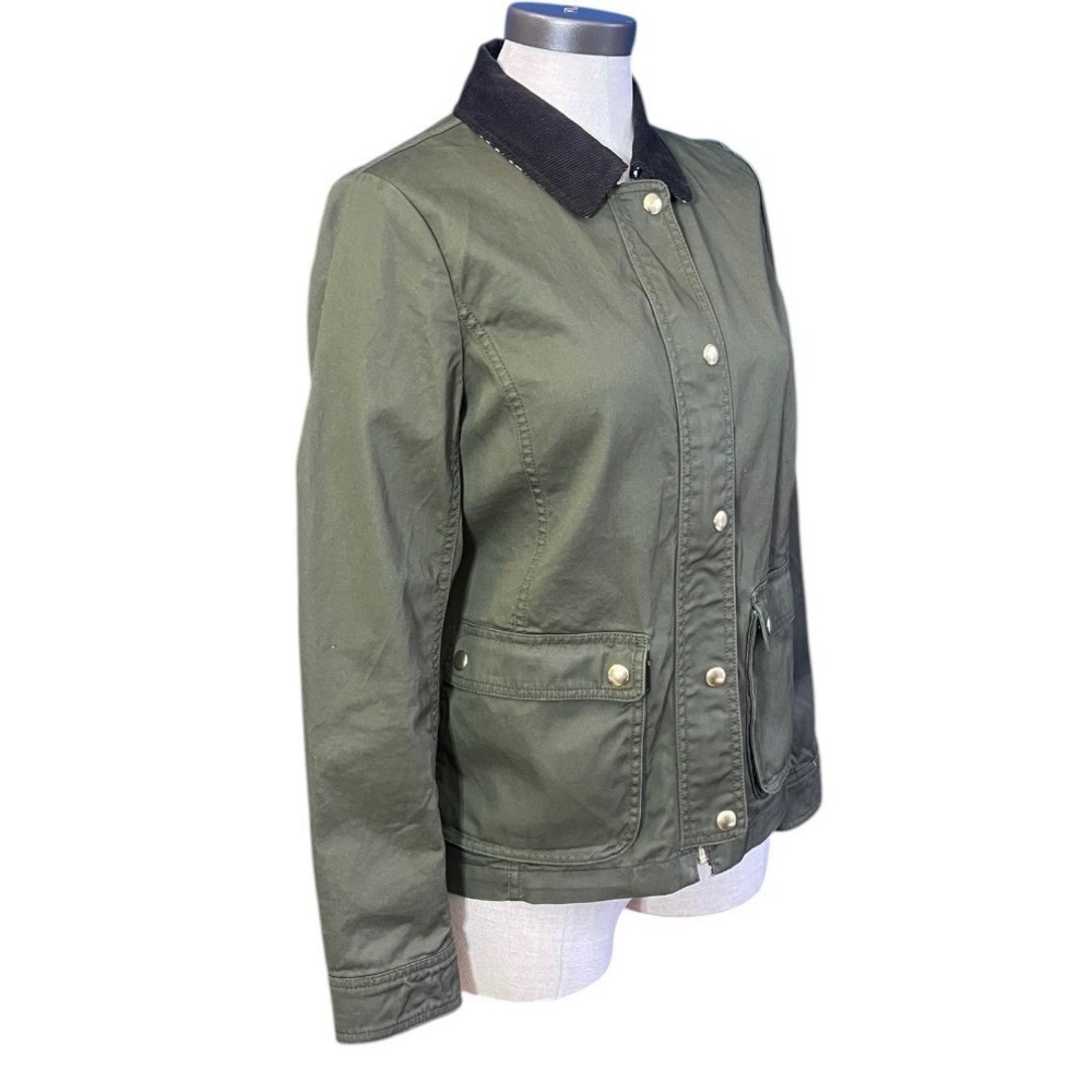 J.Crew Womens Olive Green Cotton Corduroy Collar Field Utility Jacket XS - Picture 3 of 12